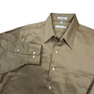 Geoffrey Beene Shirt‎ Men's Size 17 Tan Button Front Long Sleeve